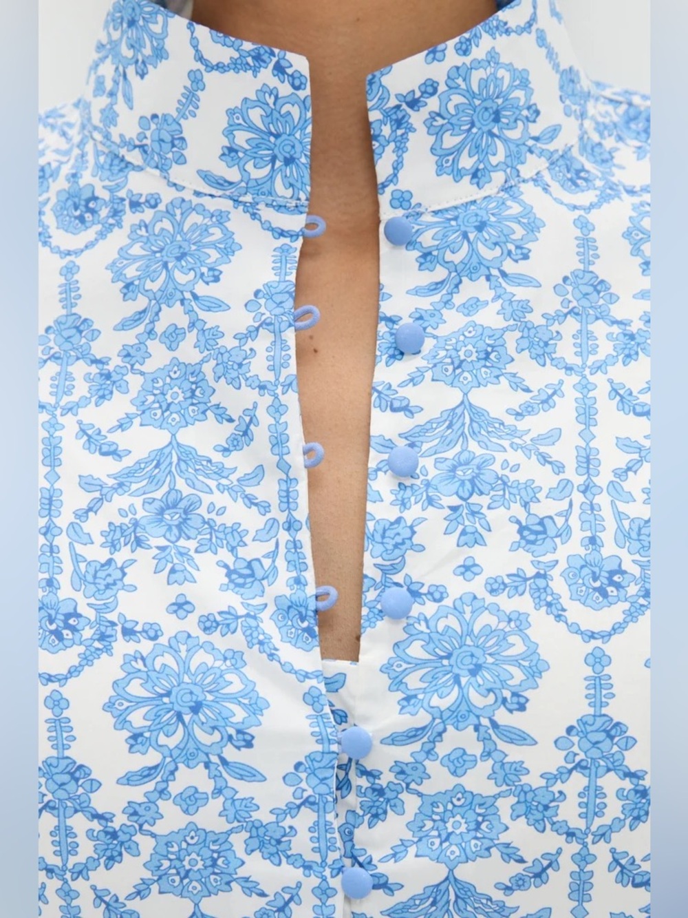 HYACINTH HOUSE BLUE AND WHITE MIDI HILLSBOROUGH DRESS - Picture 7 of 11